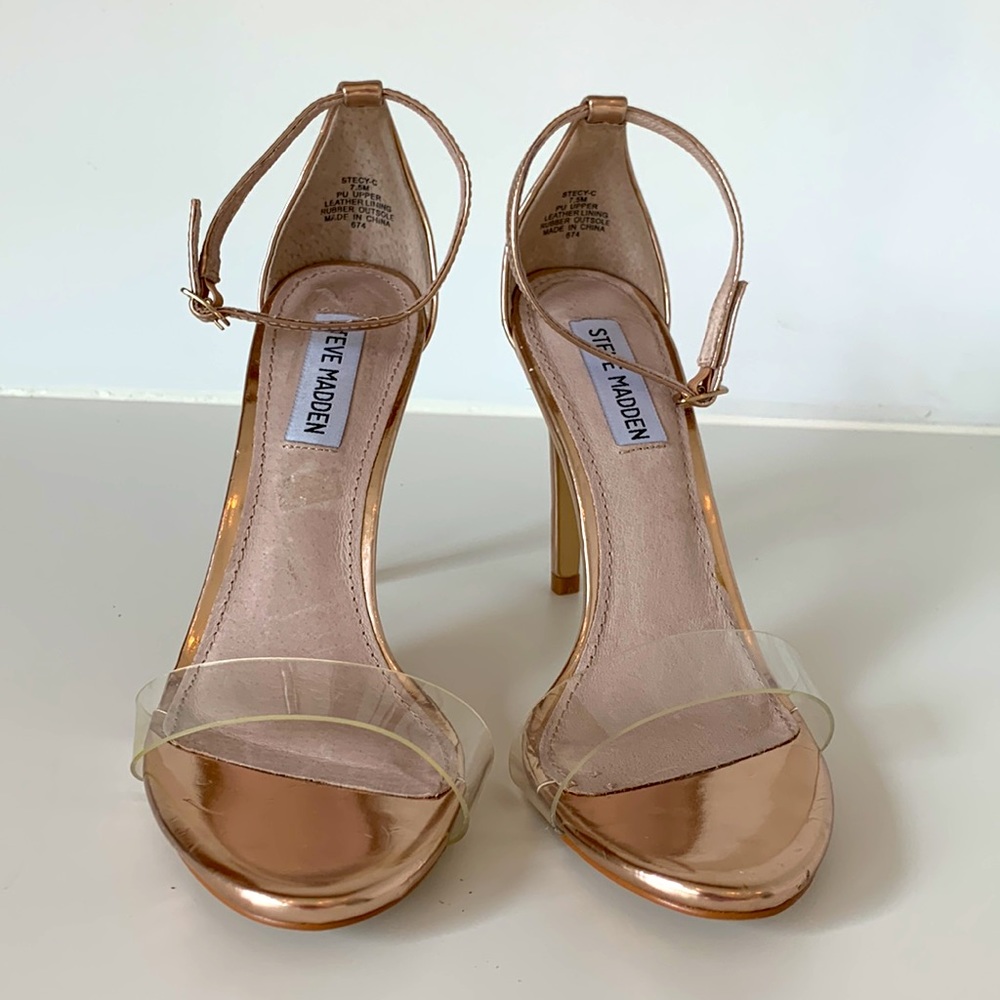 Steve Madden Rose Gold Ankle Strap Heels